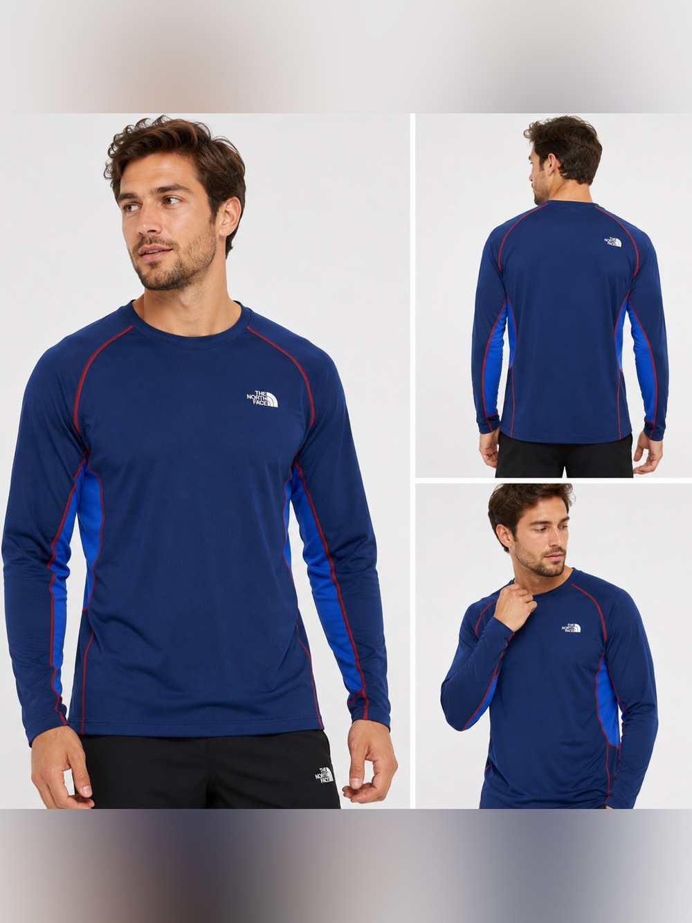 The North Face Men’s Large Performance Athletic Shirt Blue Long Sleeve